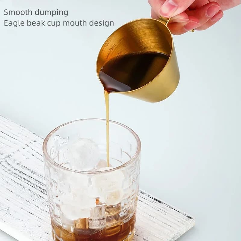 304 nerūsējošā tērauda espresso mērkrūze ar skalu