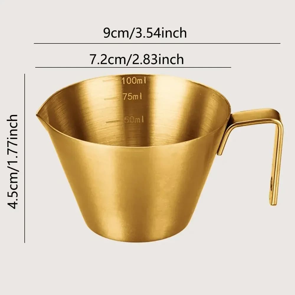 304 nerūsējošā tērauda espresso mērkrūze ar skalu