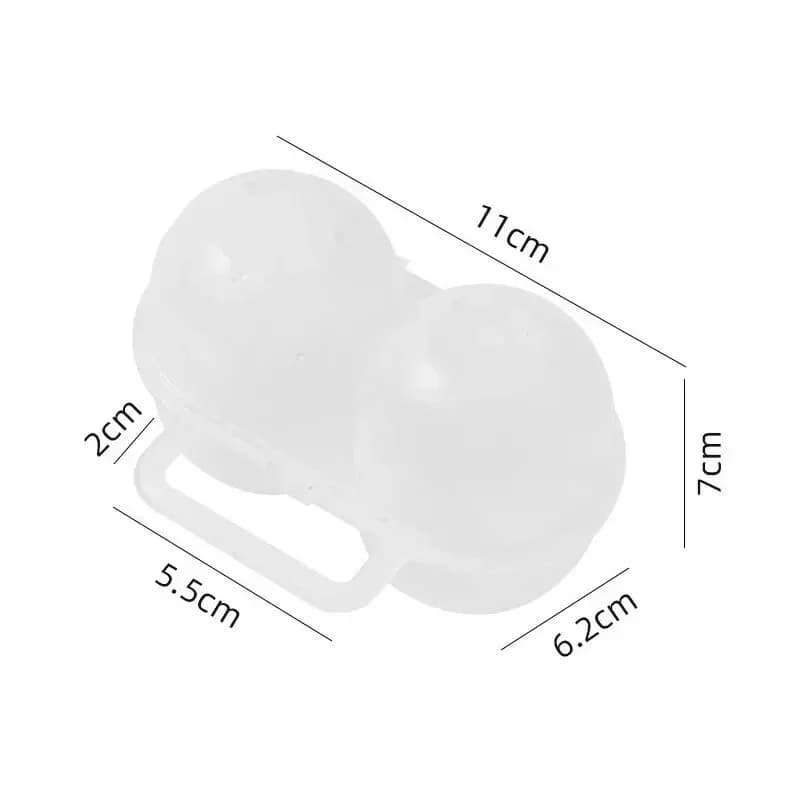 Pārnēsājama plastmasas olu kastīte 2 olām, triecienizturīga kārbiņa ceļojumiem