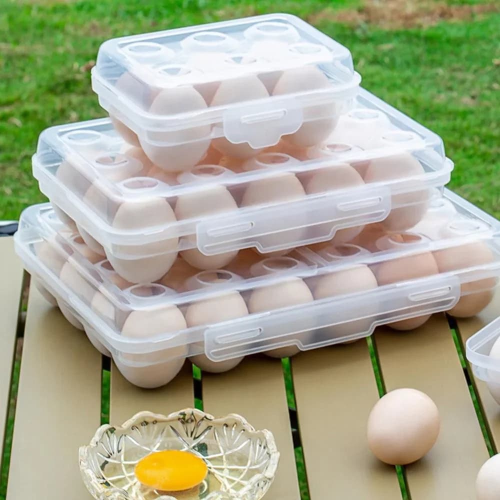 Plastmasas olu uzglabāšanas trauks ar vāku