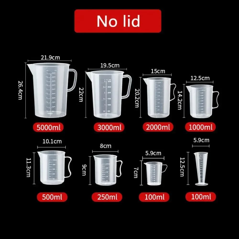 Virtuves mērtrauks ar skalu, 100–5000 ml
