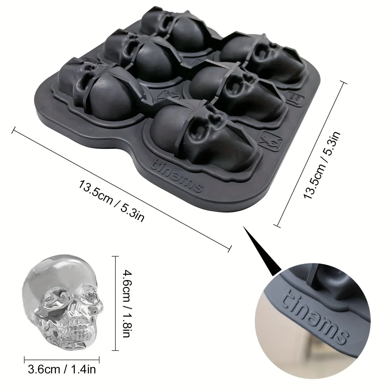 Silikona ledus veidne Galvaskauss 3D
