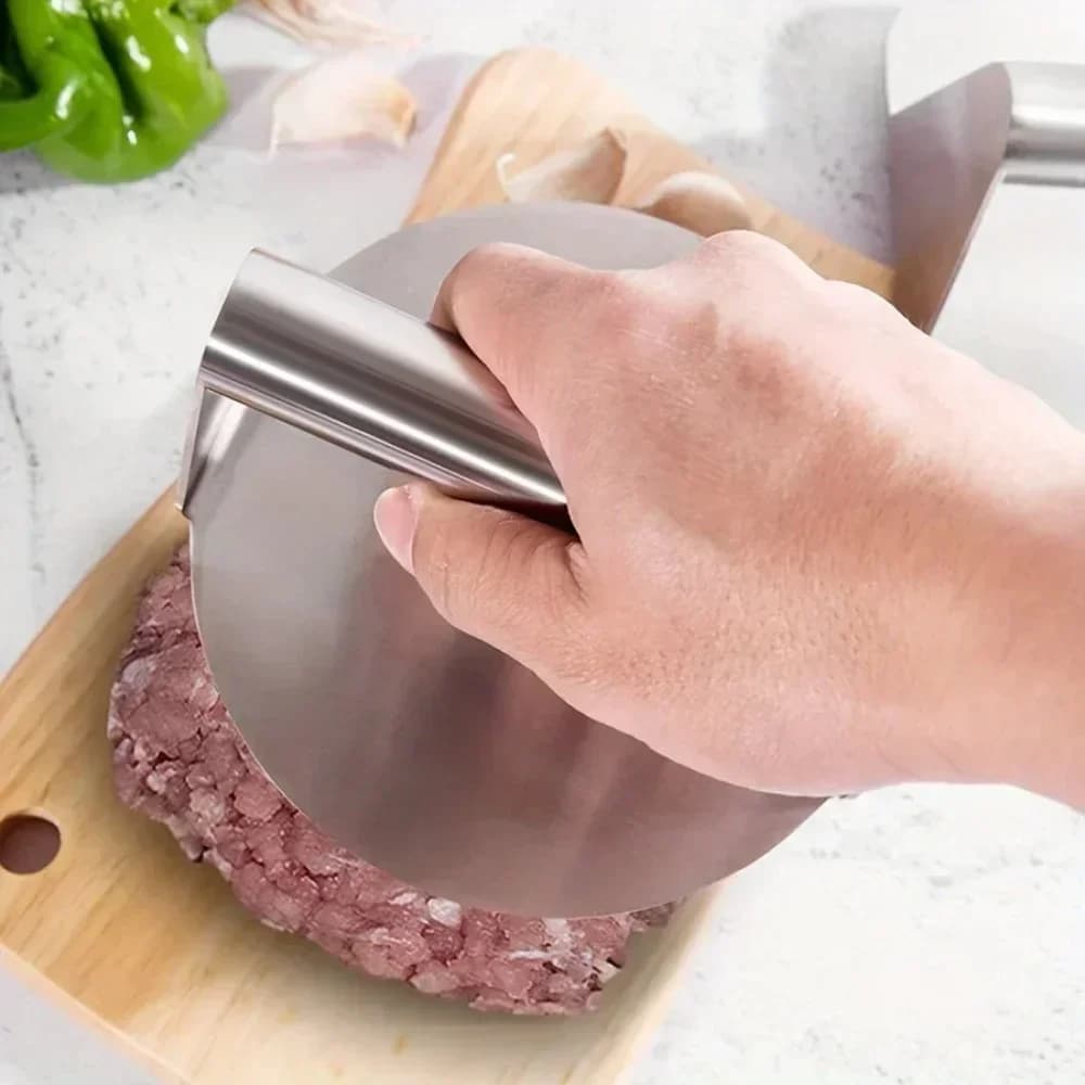 Nerūsējošā tērauda burgeru prese (Smash Burger Press), nepielīpoša