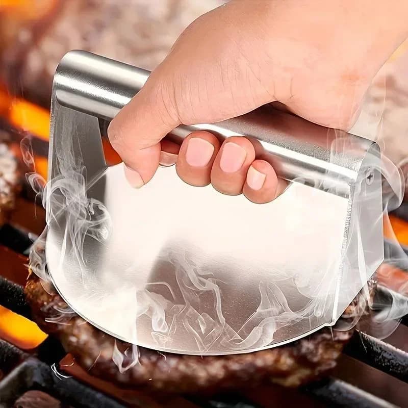 Nerūsējošā tērauda burgeru prese (Smash Burger Press), nepielīpoša