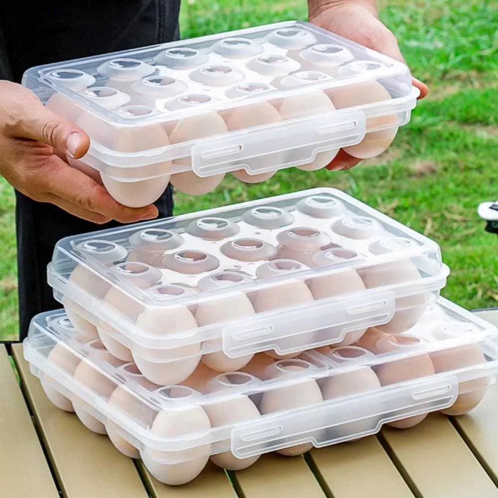 Plastmasas olu uzglabāšanas trauks ar vāku